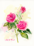 Roses_painted by Lai Ying-Tse_玫瑰花_賴英澤 繪_Rose_painted by Lai Ying-Tse